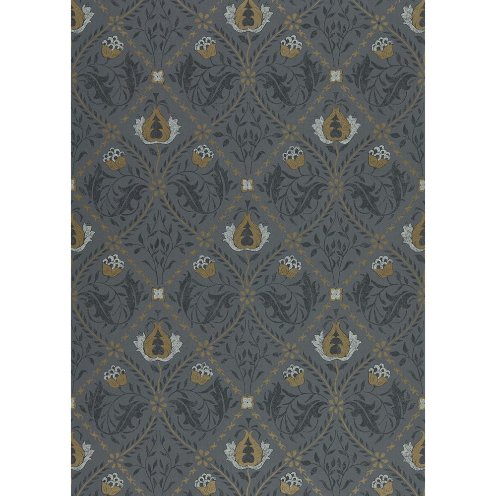 Pure Trellis Wallpaper 216527 by Morris & Co in Black Ink